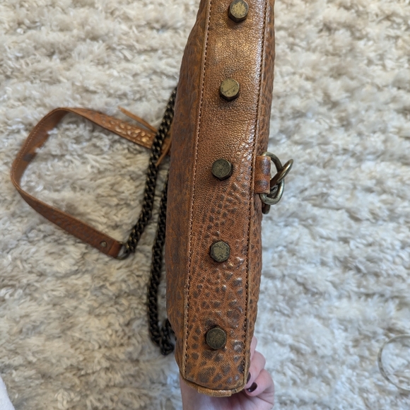 Rebecca Minkoff Cognac Gold Rubbed M.A.C. Crossbody Mac - Picture 7 of 9